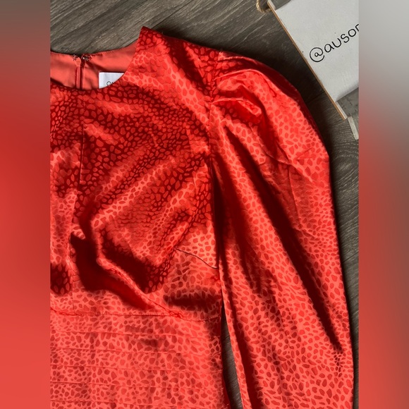 ONE33 Social Long Sleeve Jacquard Keyhole Mini Dress Size 8 - Picture 9 of 16